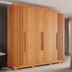 Guarda Roupa Casal Ripado com 6 Portas e 6 Gavetas Granada - Sallêto  - Cinamomo