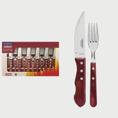 Jogo de Talheres Churrasco 12pc Jumbo Polywood Vermelho Tramontina