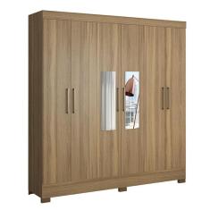 Guarda Roupa Casal Prático Amêndola Touch com Espelho - Demóbile
