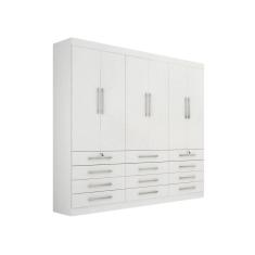 Guarda Roupa Casal 6 portas e 12 gavetas Monaco – Branco