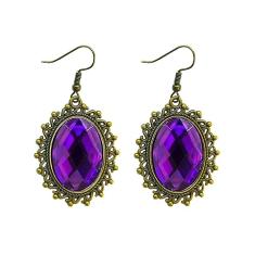 Youniker Lolita retrô bijuteria de fantasia de Halloween para mulheres brincos góticos Halloween Punk fantasia festa corte real vampiro bruxa strass lágrima lustre brincos gota, Metal, Strass