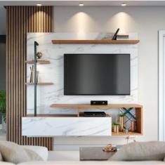 Painel para TV até 58 Polegadas 1 Porta Maragogi Colibri, CalacattaNat