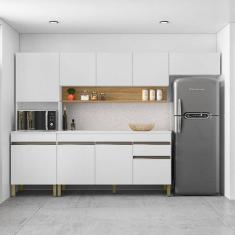 Armários para Cozinha com Balcão com Tampo Line 150cm Freijó