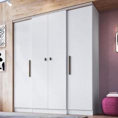 Guarda-Roupa Casal 4 Portas 2 Gavetas Doripel Miami Branco