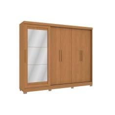 Guarda Roupa 5 Portas (1 C- Espelho) E 4 Gavetas C- Pés Cb01n564 Canela - Kappesberg