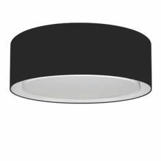 Plafon Duplo Cilíndrico Md-3038 Cúpula em Tecido 80x30cm Preto - Bivolt