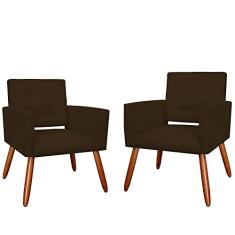 Kit 02 Poltronas Decorativa Camila Suede - DS Estofados