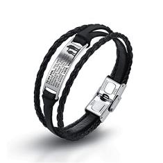 COMTRUDE to My Son Pulseiras ajustáveis, Pulseira Inspiradora de Aço Inoxidável Premium, Pulseira Filho da Mãe e do Pai, Melhor Presente do Love Son (Atualização) Preto