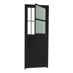 Porta de Sala Linha 25 Vidro Boreal 210cm x 80cm Brimak Preto