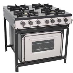 Fogão Industrial Venâncio  Bravo a Gás 4 Bocas com Forno Cinza Esmalta