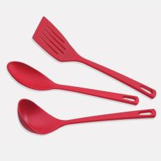 Jogo de utensílios em Nylon 3 peças Utilita vermelho Tramontina