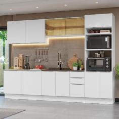 Armário de Cozinha Completa 310cm Stella Madesa 03, Branco