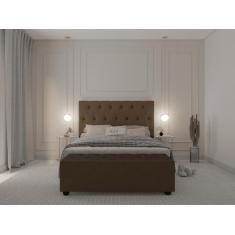 Cabeceira Italia Estofada Com Pés E Recamier Com Baú Para Cama Queen -