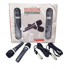 Microfone Com Fio Duplo Profissional Modelo Mt-1003 Tomate, Profission