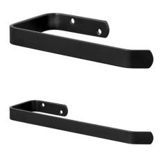 Kit Porta Papel Higiênico e Toalha de Rosto Preto Fosco Plus - MetalCr