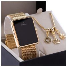 Relógio Digital Feminino Champion Dourado CH40080V