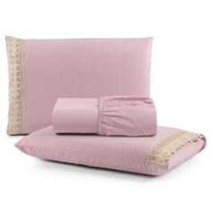 Jogo de Lençol Gippir Queen Percal 200 Fios 3 Peças - Santos e Luan, R