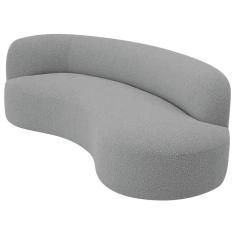 Divã Recamier Orgânico Tokyo 160cm Lado Direito Bouclé - Amarena Móveis Cor Cinza