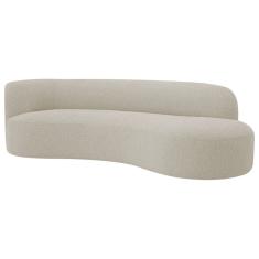 Divã Recamier Orgânico Tokyo 180cm Lado Direito Linho - Amarena Móveis Cor Bege