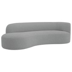 Divã Recamier Orgânico Tokyo 200cm Lado Esquerdo Bouclé - Amarena Móveis Cor Cinza