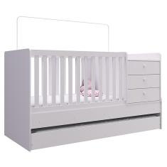 Berço Mini Cama Com Auxiliar Certificado pelo Inmetro BB690 Branco - Completa Móveis