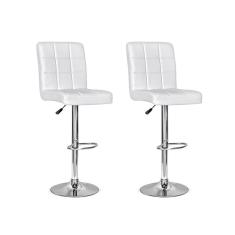 Conjunto 2 Banquetas Dublin Couro   - Branca