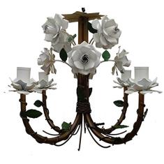 Pendente Simples Artesanal com Flor Fabricante de Ferro e Lata