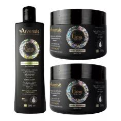 Kit Arvensis Cachos Ativador Crespos 500Ml + 2 Geleia Alta