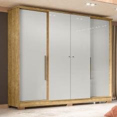Guarda Roupa Casal 4 Portas 2 Gavetas Mônaco Espresso Móveis Marrocos/Off White