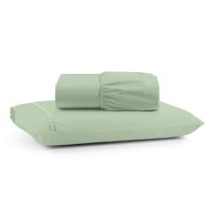 Jogo De Lençol Luiza Solteiro 2 Pçs Percal 100% Algodão 180 Fios Ponto Palito - Verde