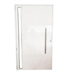 Porta Lambril de Alumínio Branco  2.10 X 0.90 x 0.045 com Puxador e Vidro