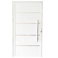 Porta Lambril de Alumínio Branco  2.10 X 0.80 x 0.045 com Puxador e Friso