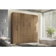 Guarda-roupa Casal 8 Portas 6 Gavetas Liverpool com Pés Jatoba