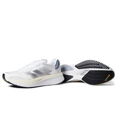 adidas Tênis de corrida feminino Adizero Boston 10, Branco/prata metálico/prata halo, 38