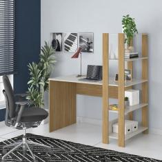 Mesa Escrivaninha Office Com Estante 3 Prateleiras Match