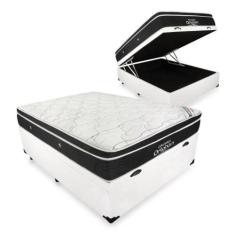 Cama Box Com Baú Casal Branco + Colchão De Molas Ensacadas - Ortobom -