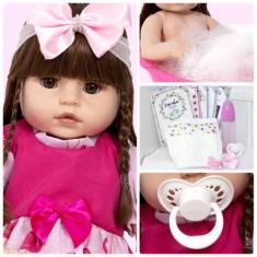 Boneca Reborn Menina Princesa Corpo Inteiro Silicone + Itens - Cegonha
