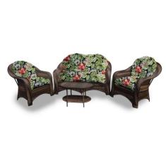 Conjunto de Sofá Fibra Sintética Janaína - 1 Sofá 2L + 2 Poltronas + 1