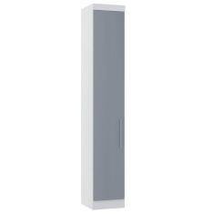 Guarda Roupa Modulado 38cm 1 Porta Alpes Luciane Móveis Branco Pf Com Grey Sky Pf