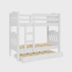 Beliche perola com cama auxiliar branco - fenix moveis