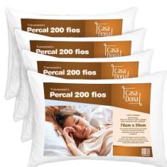 Kit Travesseiro 04 Peças Percal com 200 Fios Casa Dona - BEAF TRAVESSE