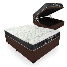 Cama Box Com Baú Viúva + Colchão De Molas - Probel - Prodormir Sleep Black 128x188x64cm Marrom