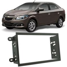 Moldura Painel 2 Din Som Dvd Gm Chevrolet Novo Prisma 2013 à 2018 Cinz