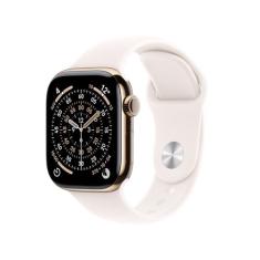 Apple Watch Series 11 GPS + Cellular, Caixa em titânio dourado de 42 mm com Bracelete desportiva rosa leve - P/M