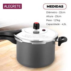 Panela De Pressão Fechamento Externo 4,5L Alegrete, Vermelho