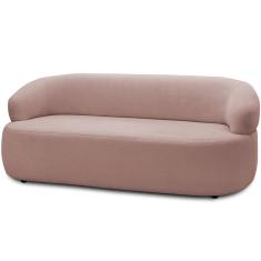 Sofá 3 Lugares Orgânico Sala de Estar Living 170cm Carmen F04 Veludo Rosê - Lyam Decor