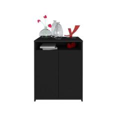 Balcão Home Office 2 Portas Mobile Cool Preto - Artany