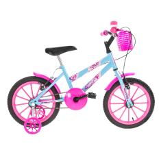 Bicicleta Infantil ULTRA BIKE Kids Unicorn Aro 16 Azul Bebe/Rosa