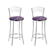 KIT 2 Banquetas Cromadas BC26-B E501 Cromado/Florido