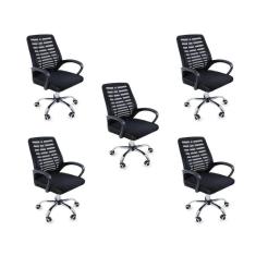 Kit 5 Cadeiras de Escritório Esteirinha Mesh Ergonômica